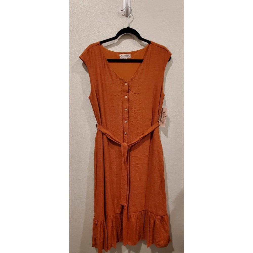 NANETTE LEPORE V-neck Button Front Midi Dress